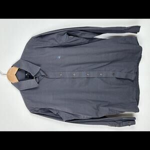 Vintage 80s 90s Etro Button Up Grey Long Sleeve Cotton SIZE L‎